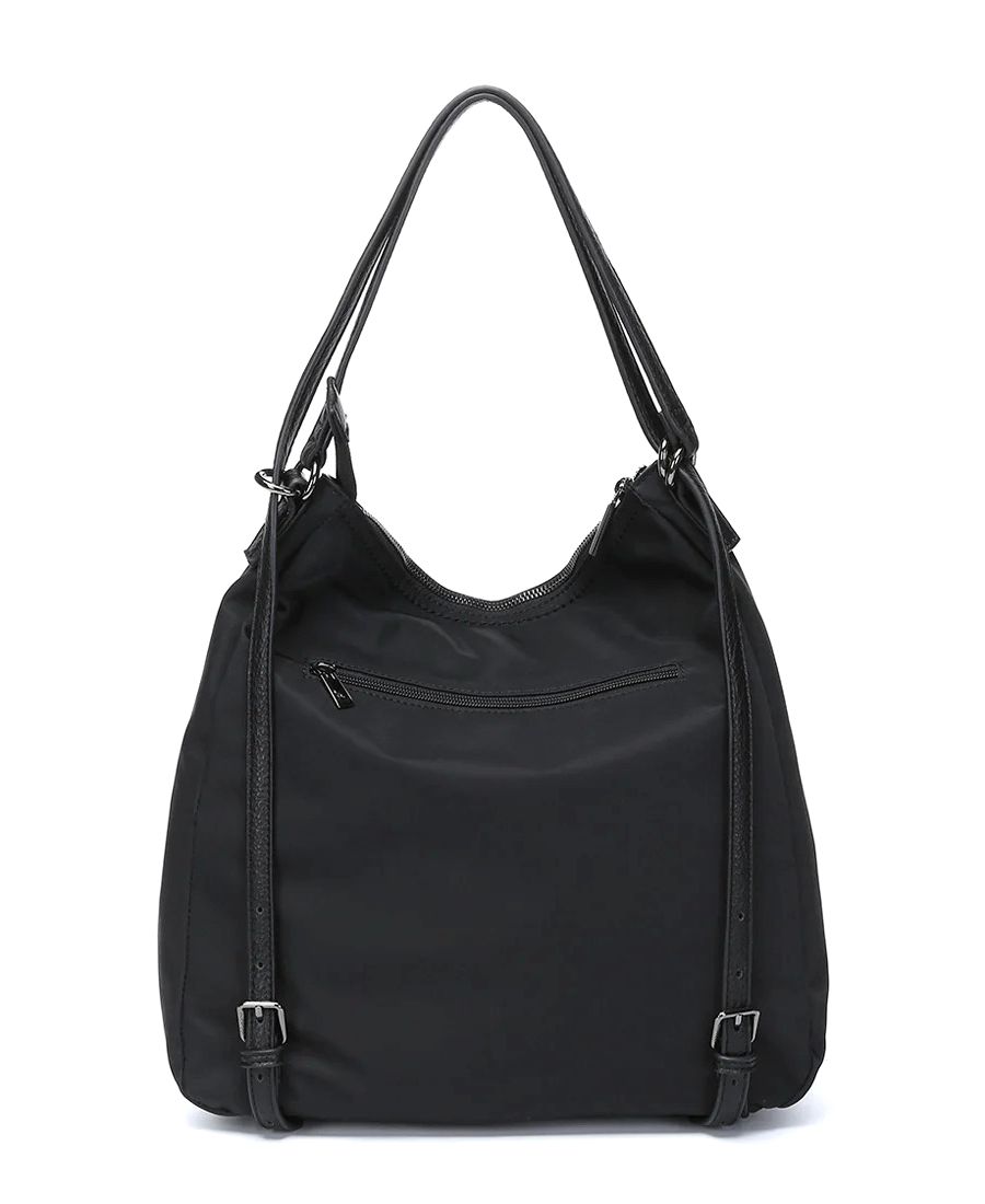 תיק גב/צד לנשים טקסטורה שחור מעוצב | Abbacino – תמונה 4