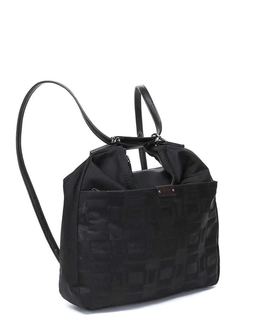 תיק גב/צד לנשים טקסטורה שחור מעוצב | Abbacino – תמונה 2