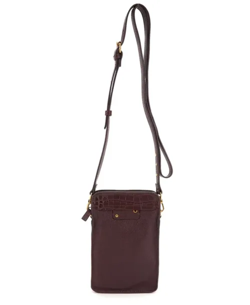 תיק מעור לטלפון בורגנדי Abbacino