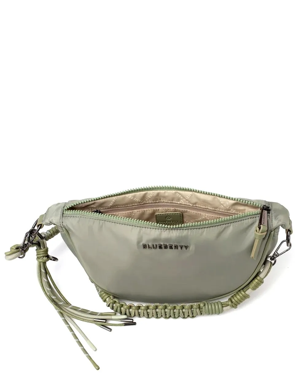 תיק צד אלכסוני ירוק רצועת מקרמה | BLUEBERTY – תמונה 4