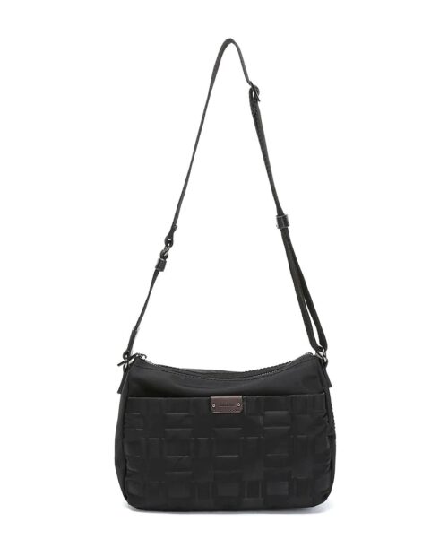 תיק צד אלכסוני לנשים טקסטורה שחור מעוצב Abbacino (1)