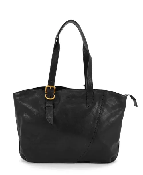 תיק צד לנשים שופר מעור שחור Abbacino