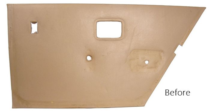 דיפון הדלתות בגוון בז' לפני ניקוי וצביעה BMW E28 M535i