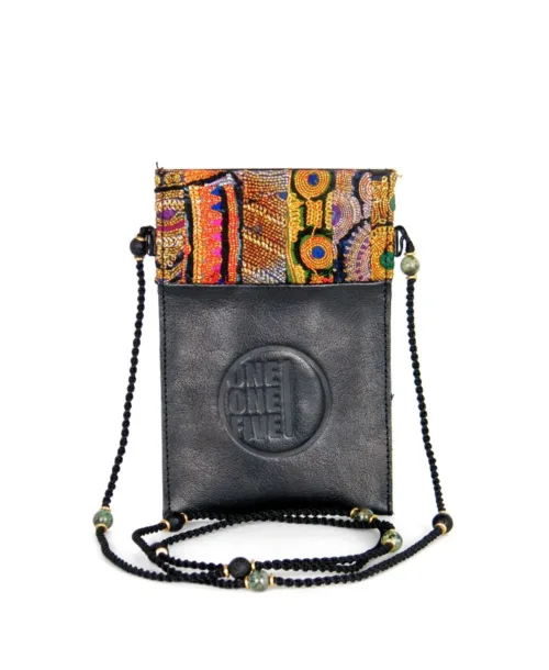 תיק לטלפון גנסה גדול מעור שחור one one five (1)