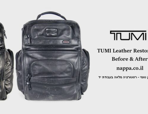 חידוש תיק גב TUMI לפני ואחרי | רסטורציה מלאה בעור