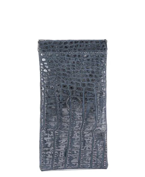 נרתיק למשקפיים מעור נאפה קרוקו כחול (1)