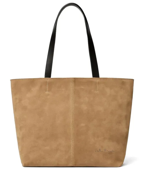 תיק צד מעור לנשים חורש זמש אפור מעצבת נטע שדה neta sade