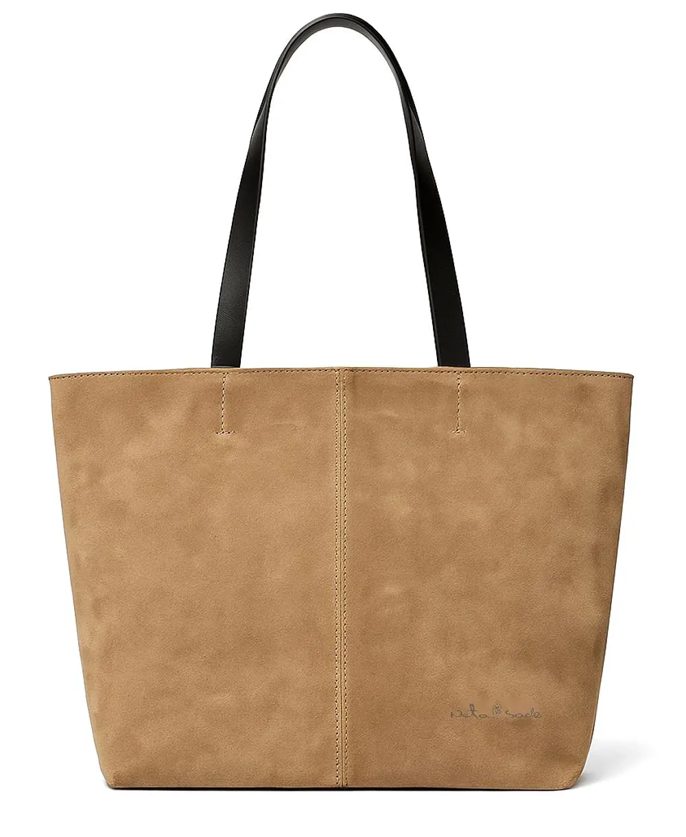 תיק צד מעור לנשים חורש זמש אפור מעצבת נטע שדה neta sade