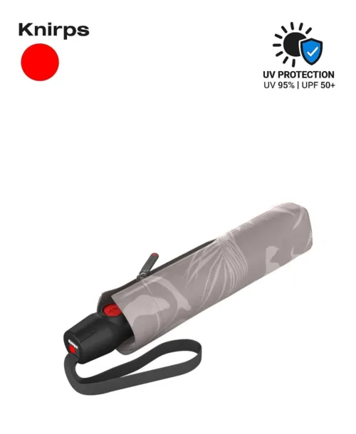 מטריית שמש UV Knirps T200 בצבע חול בהיר Botany Shell עם הדפס בוטני