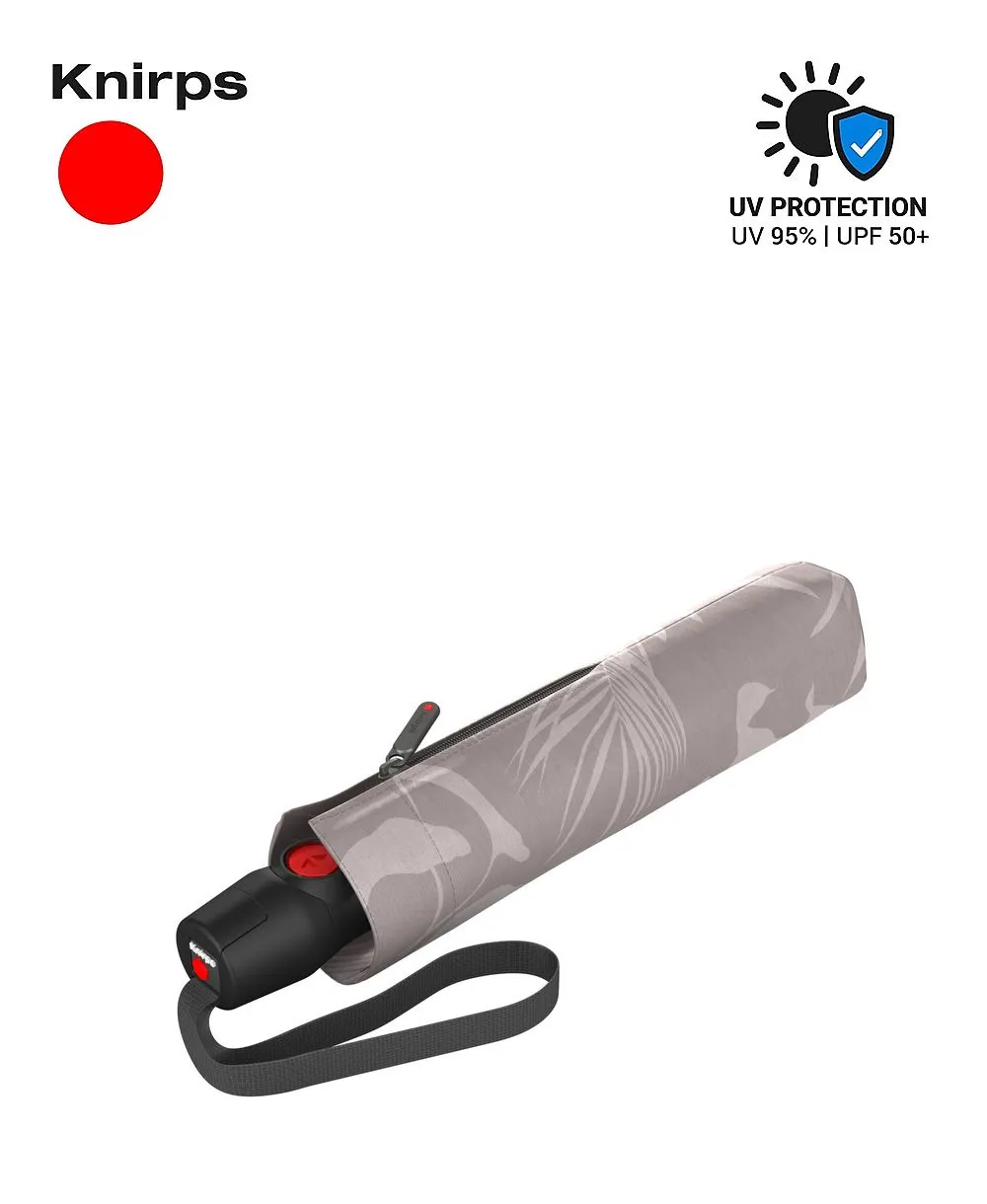 מטריית שמש UV Knirps T200 בצבע חול בהיר Botany Shell עם הדפס בוטני