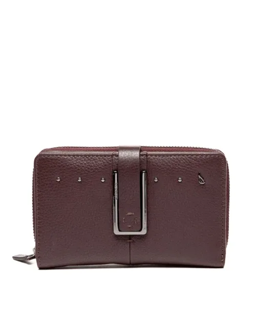 ארנק עור לנשים בגודל בינוני Abbacino בצבע בורגנדי