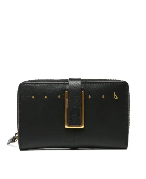 ארנק עור לנשים בגודל בינוני Abbacino בצבע שחור