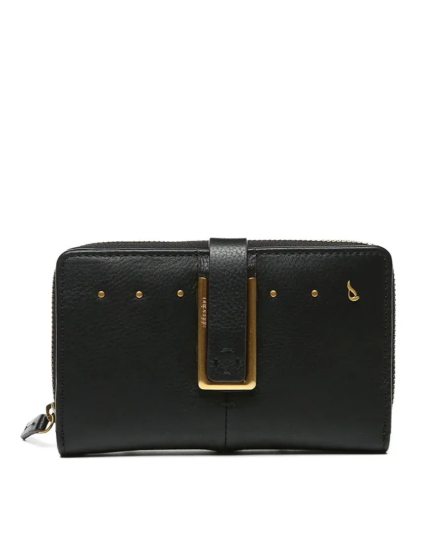 ארנק עור לנשים בגודל בינוני Abbacino בצבע שחור