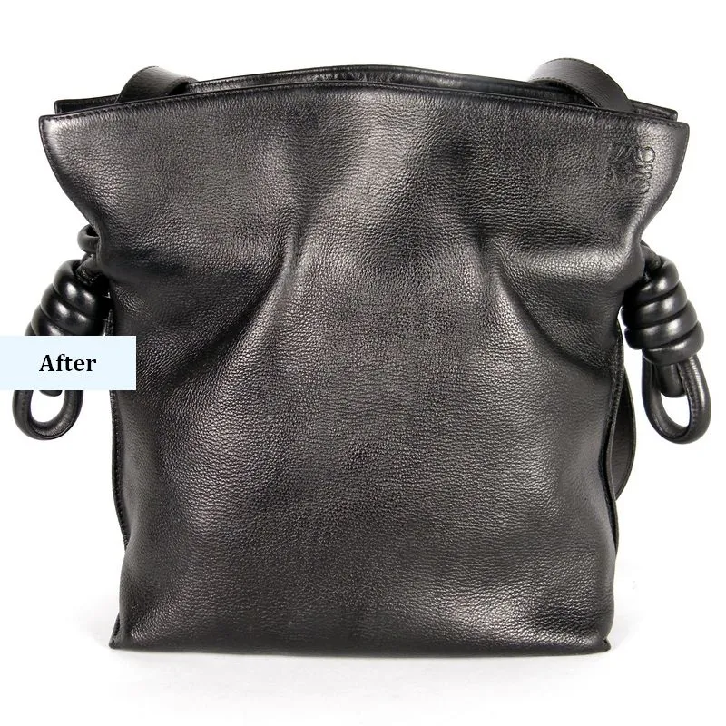 התוצאה הסופית לאחר תיקון חידוש וצביעה לתיק LOEWE (1) התוצאה הסופית לאחר תיקון חידוש וצביעה לתיק LOEWE