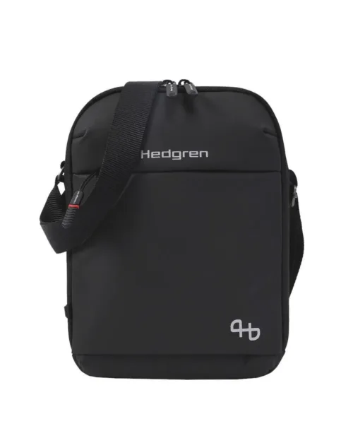 תיק צד לגבר חברת הדגרין בצבע שחור כולל רצועה ארוכה בעל כיסים וחומר מיוחד