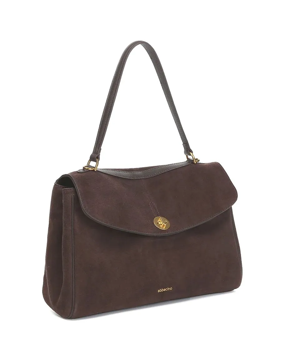 תיק צד לנשים מעור זמש חום עשיר | Abbacino – תמונה 4