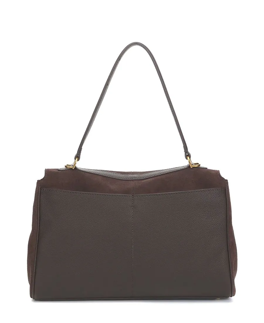 תיק צד לנשים מעור זמש חום עשיר | Abbacino – תמונה 5