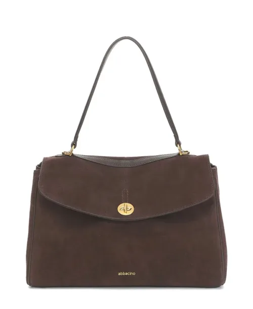 תיק צד לנשים מעור זמש צבע חום חברת Abbacino