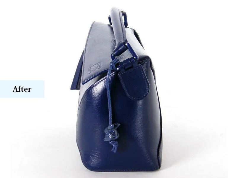 תמונות אחרי חידוש תיק LOEWE כחול סגלגל צביעה מחדש (4)