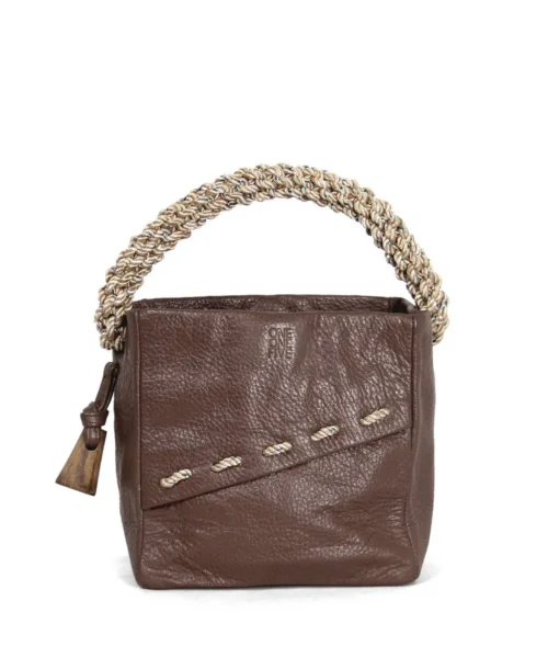 תיק קטן לנשים ONE ONE FIVE דגם Dav חום אדמה קולקציית TERRA אורית לבנת