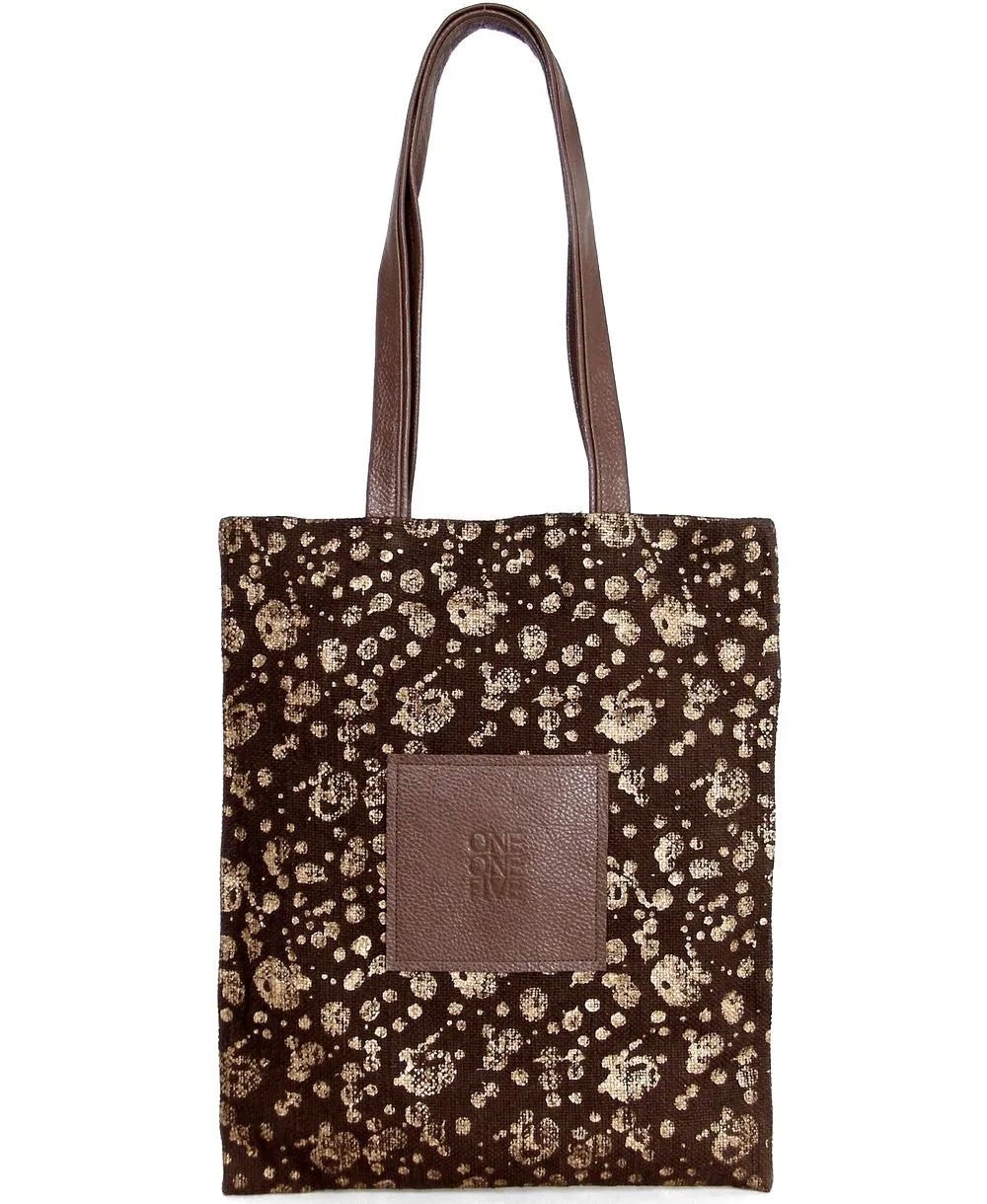 תיק צד לנשים חום אדמה מנוקד | ONE ONE FIVE