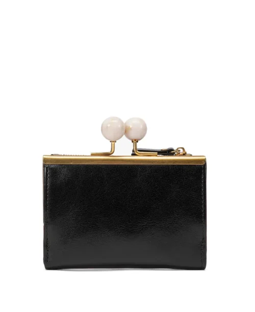 ארנק עור קטן לנשים דגם איבון בשחור ארנקי עמנואל