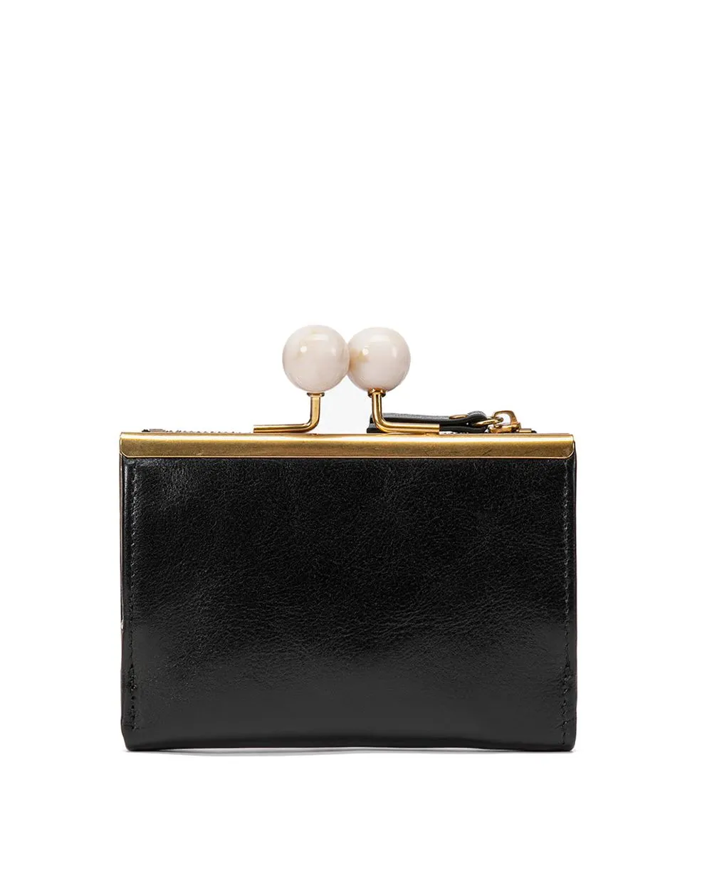 ארנק עור קטן לנשים דגם איבון בשחור ארנקי עמנואל