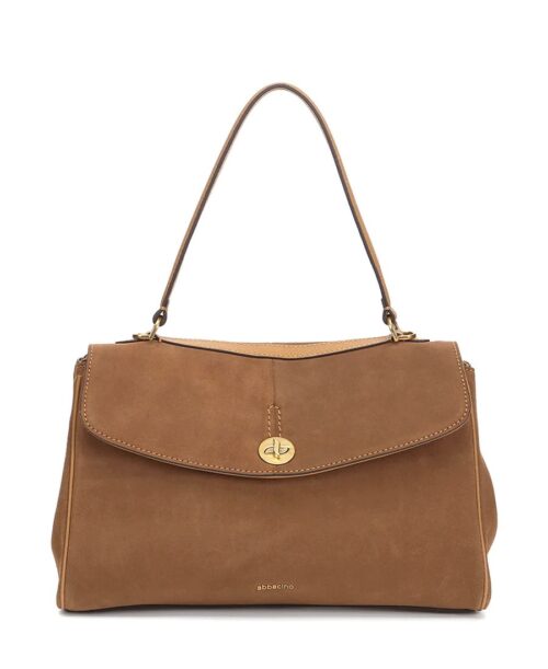 תיק צד מעור זמש חום בהיר לנשים Abbacino