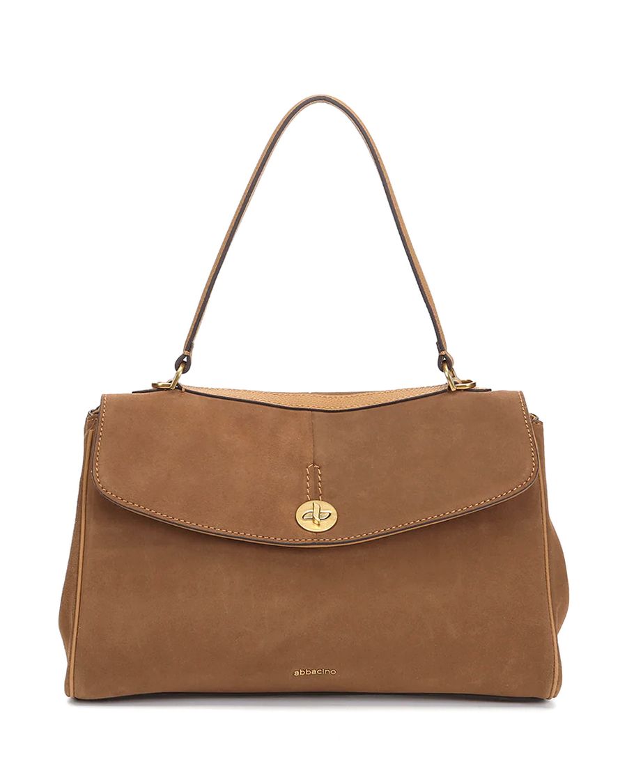 תיק צד מעור זמש חום בהיר לנשים Abbacino