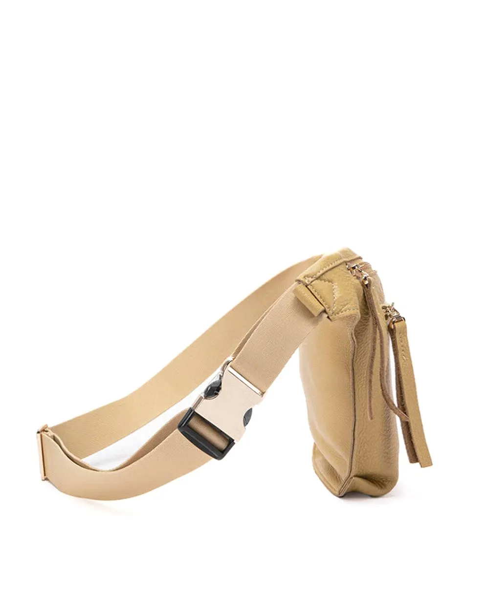 פאוץ' עור גדול אנה גולד חרדל | נטע שדה – תמונה 3