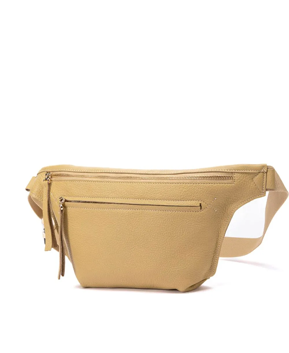 פאוץ' עור גדול אנה גולד חרדל | נטע שדה – תמונה 2