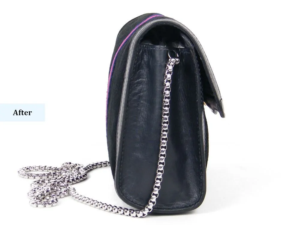 gucci-vintage-bag-side-after-restoration חידוש תיק גוצי – מבט צד לאחר טיפול בזמש והזנת עור נאפה