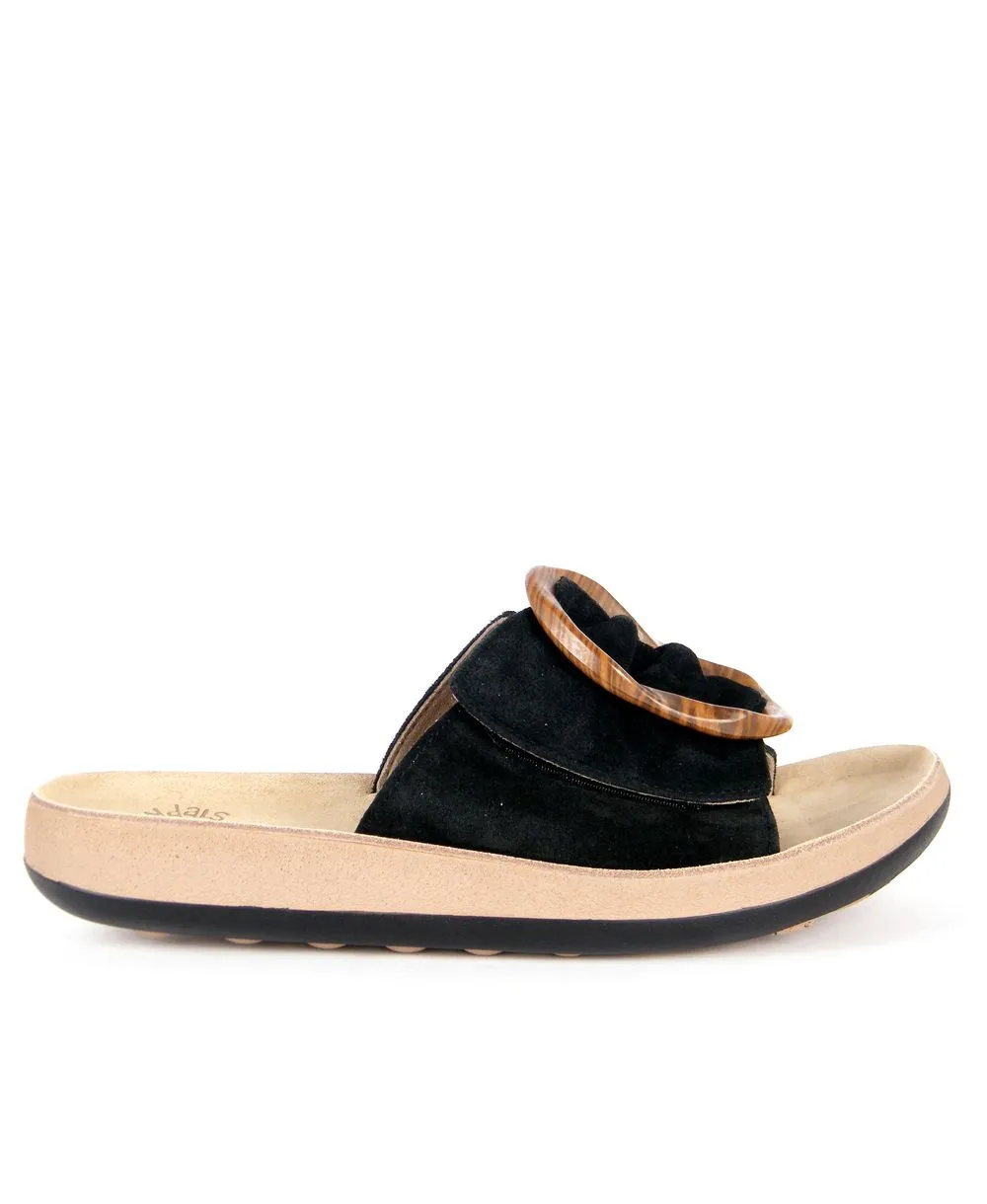 כפכפים לנשים פנטזי סנדל דגם EMILIANA זמש שחור Fantasy Sandals (1)