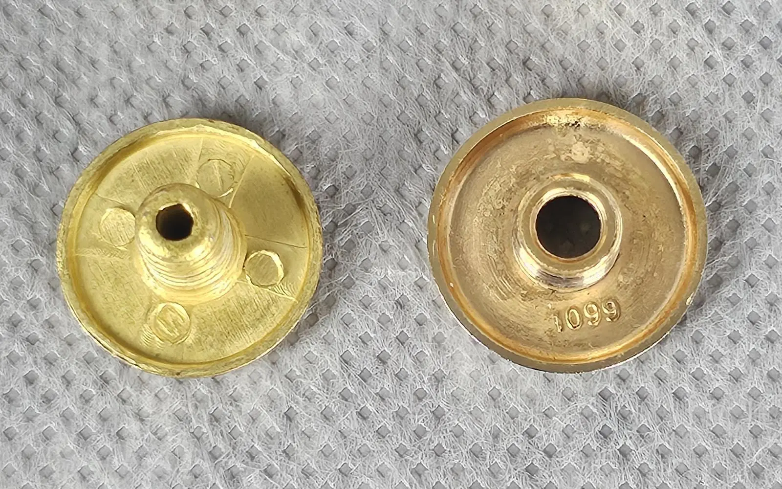 Authentic Chanel lock base with factory markings and precision metal finishing