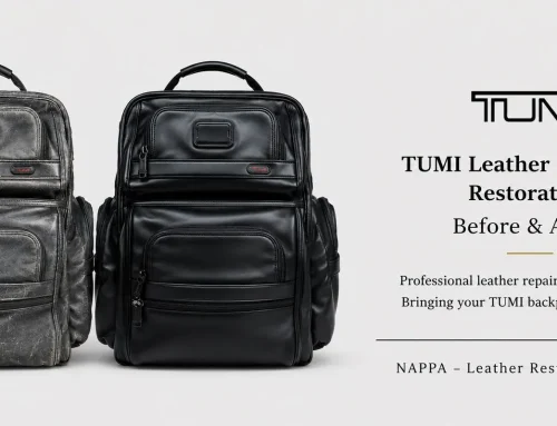 TUMI Leather Backpack Restoration Before & After