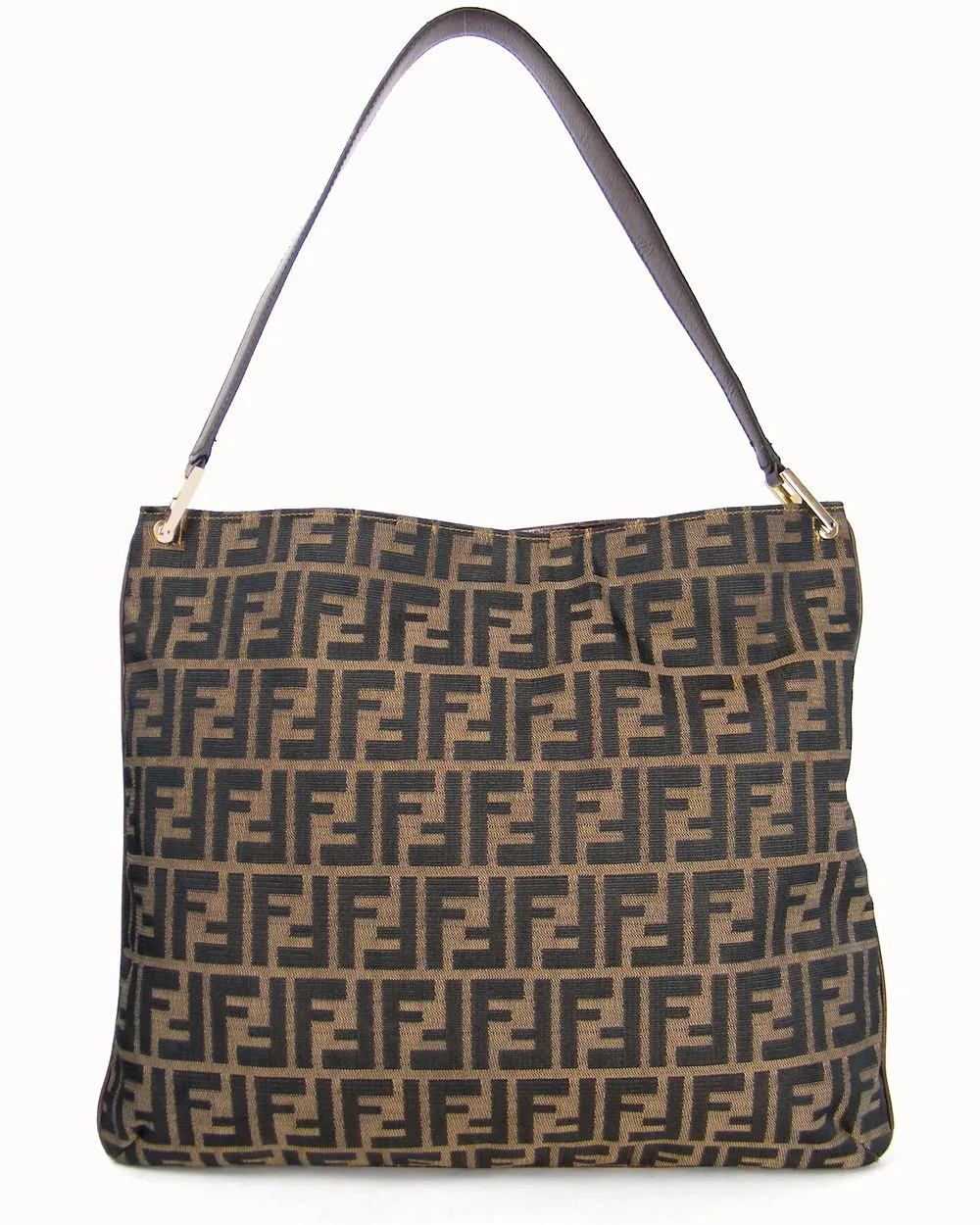 Fully restored Fendi Zucca shoulder bag front view
