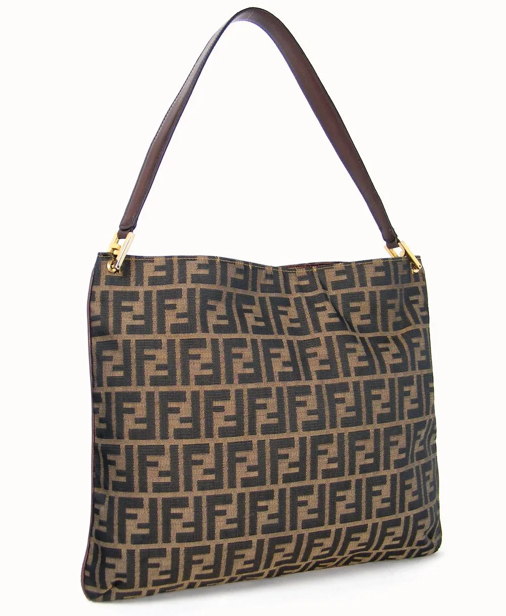 Restored Fendi Zucca handbag from front angle