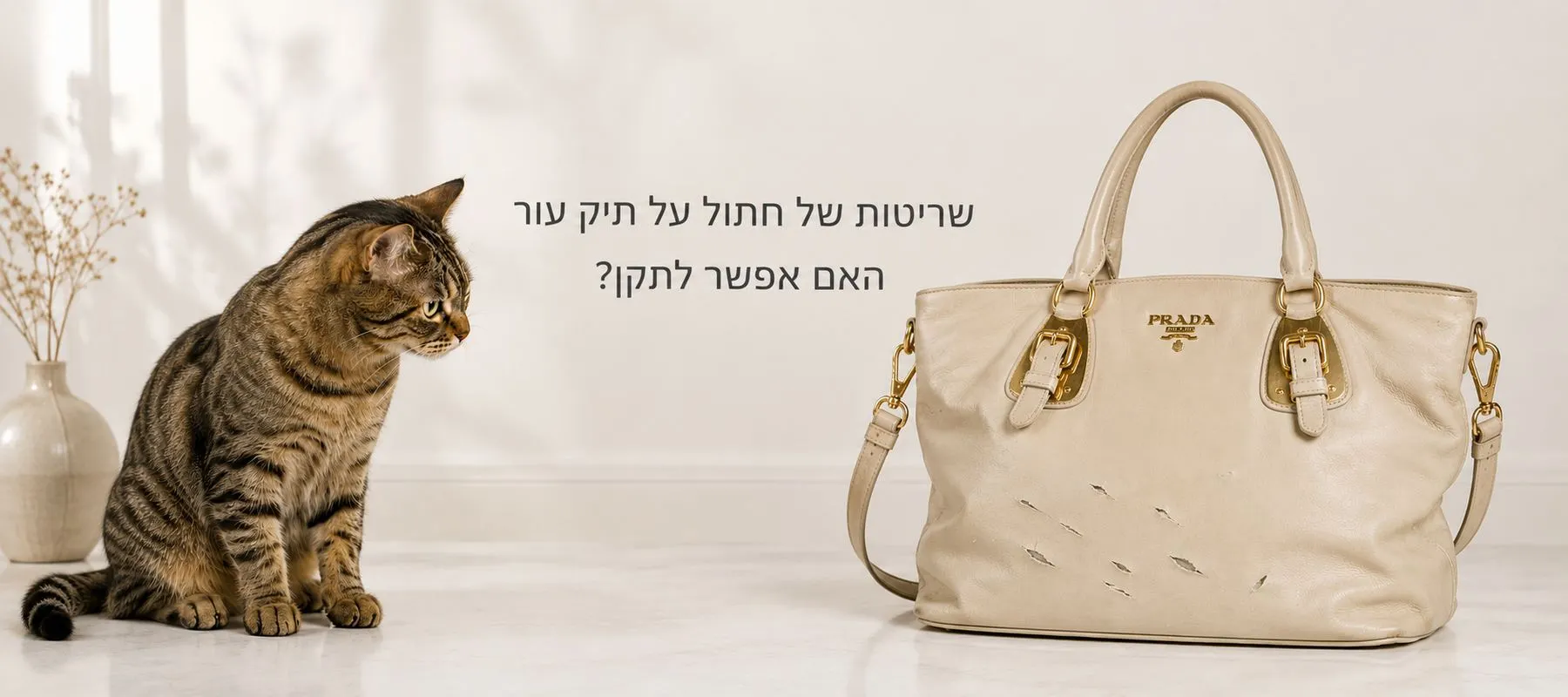 שריטות של חתול על תיק עור - האם אפשר לתקן?