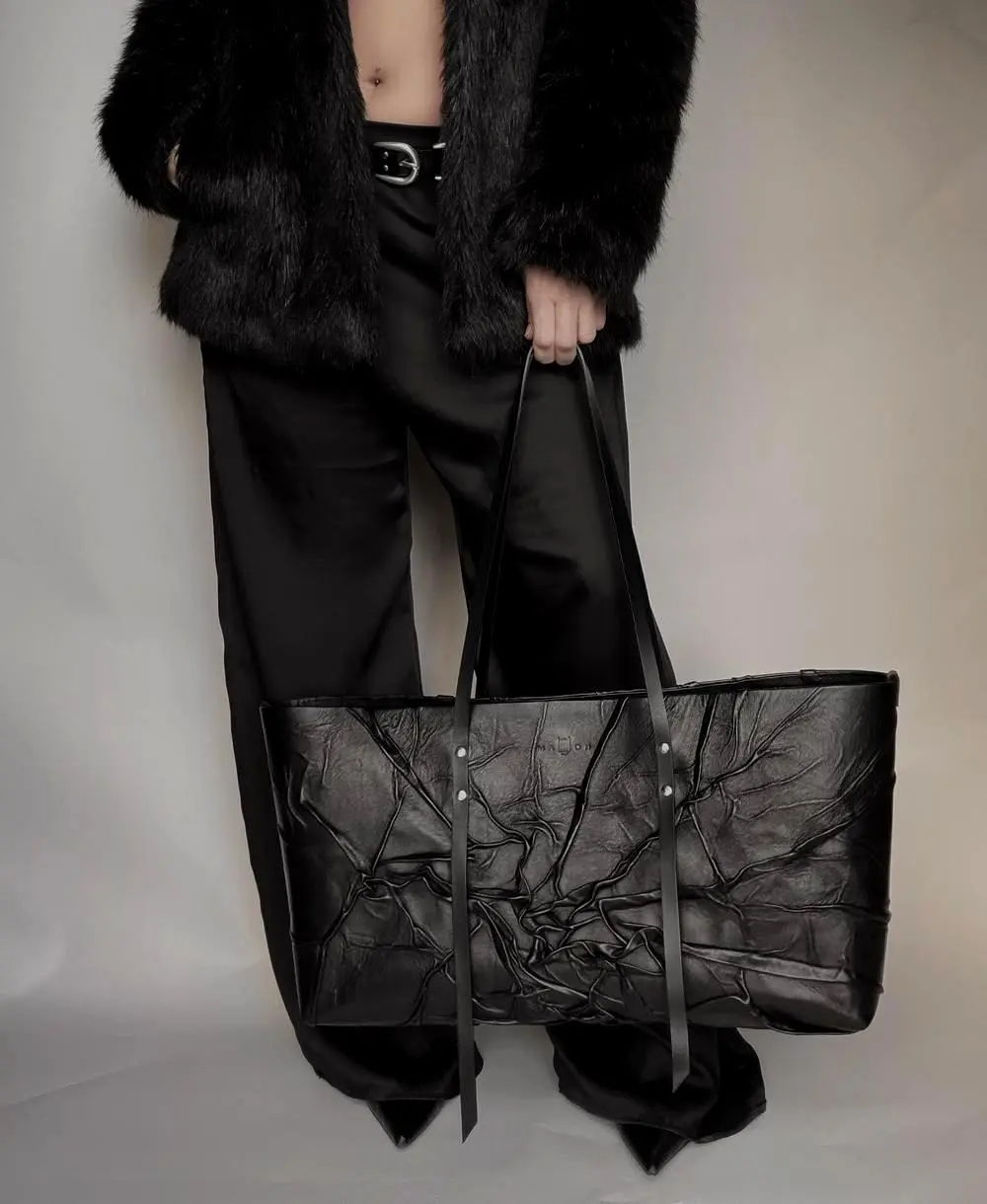 תיק צד לנשים TOTE BAG XL שחור | Noam Design – תמונה 3
