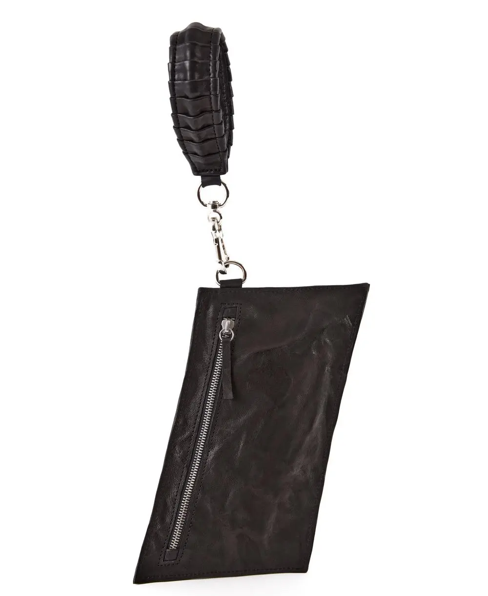 תיק ערב מעור OYSTER CLUTCH שחור | Noam Design – תמונה 5