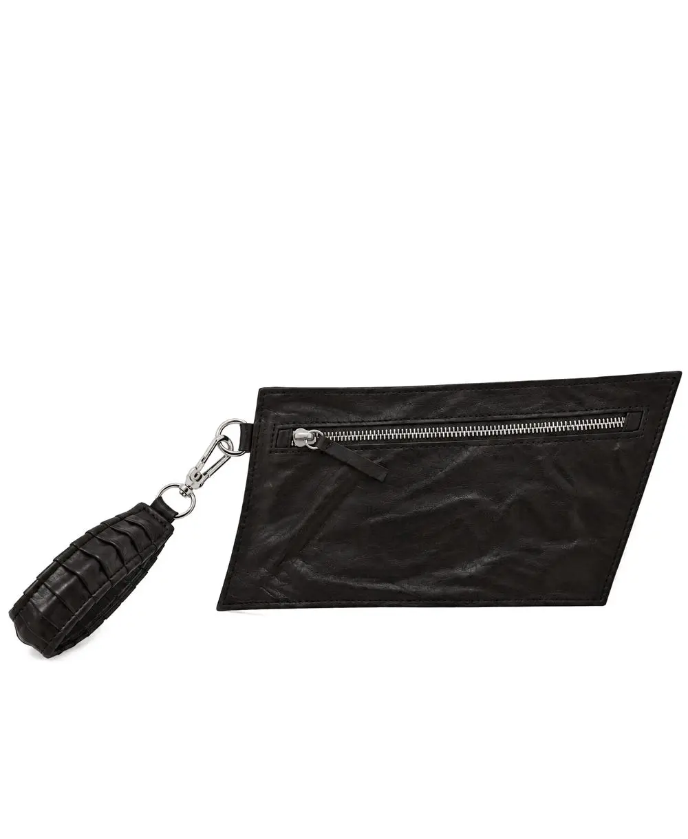 תיק ערב מעור שחור OYSTER CLUTCH של Noam Leather Design
